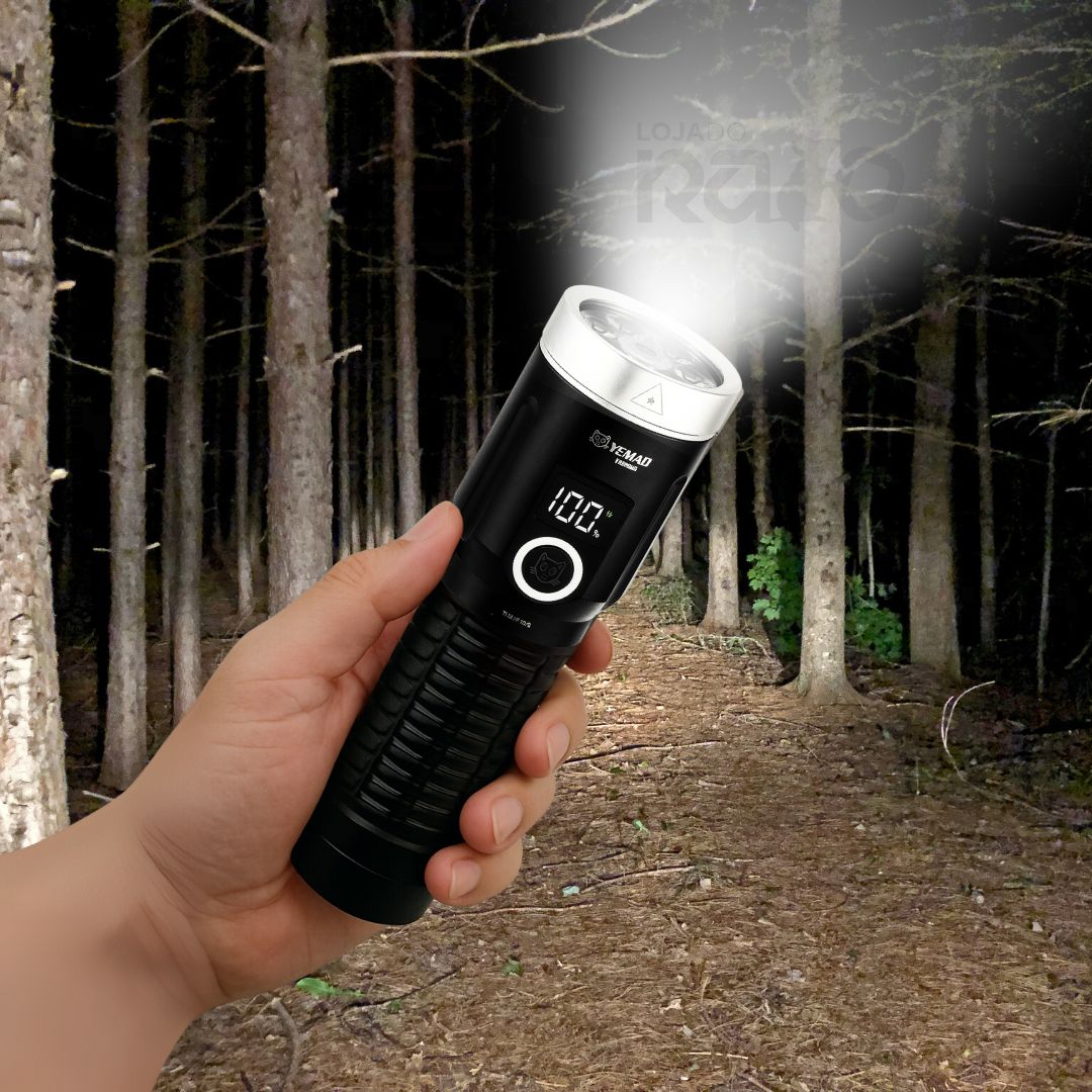 Lanterna Tática Recarregável LED/Laser - YM-F701