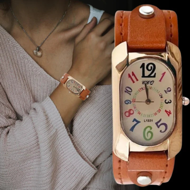 (Compre 1 Leve 2 Grátis) ÚLTIMA COLEÇÃO! RELÓGIO DE COURO VINTAGE PARA MULHER