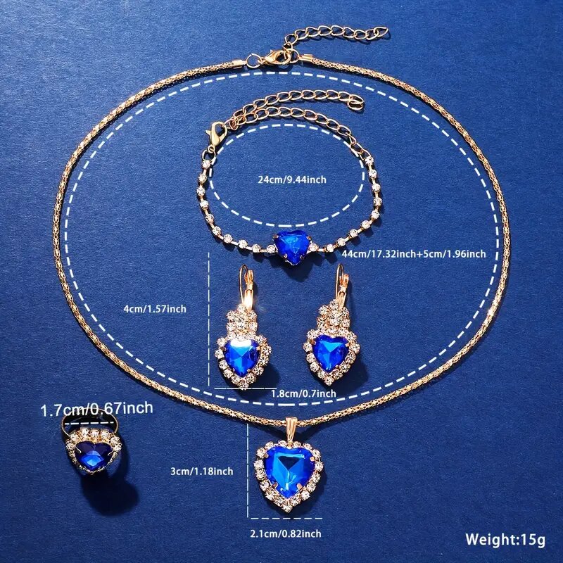 [OFERTA LIMITADA] - Compre 1 Leve 2 CONJUNTO CRISTAL AZUL