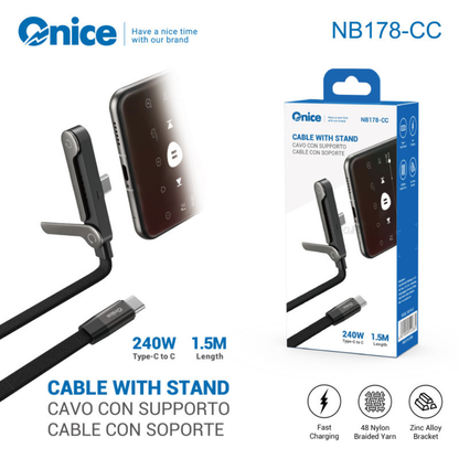 Cabo USB-C com Suporte para Telemóvel - NB178-CC