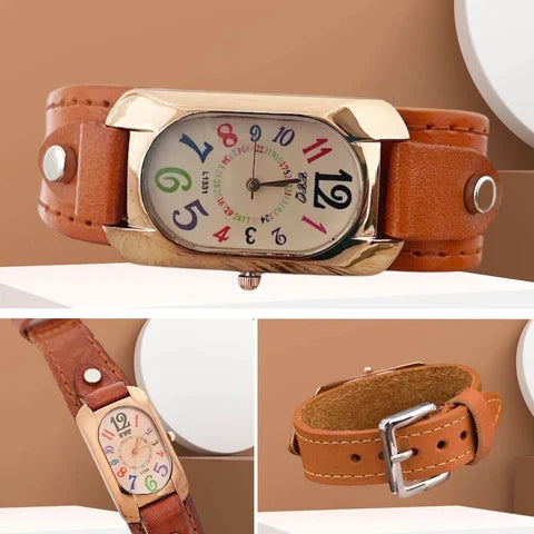 (Compre 1 Leve 2 Grátis) ÚLTIMA COLEÇÃO! RELÓGIO DE COURO VINTAGE PARA MULHER