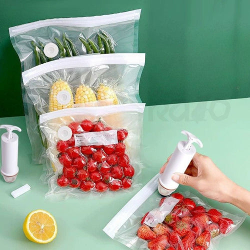 Kit Sacos a Vácuo Reutilizáveis com Bomba Manual