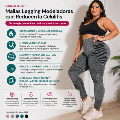 Legging Moldeadora Anticelulitis BelleFit™ 3D – Efecto realza glúteos y abdomen plano