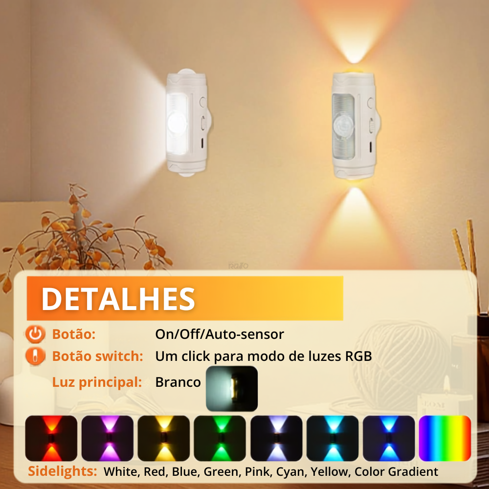 Luz Noturna Recarregável com Sensor - YD2347