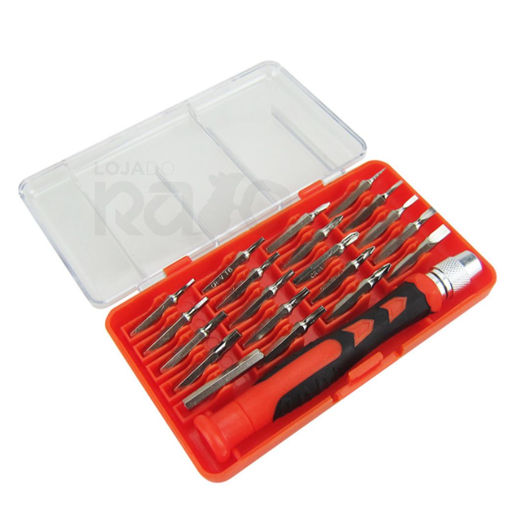 Mala de Ferramentas 32pcs (Inclui Multímetro e Ferro de Solda)