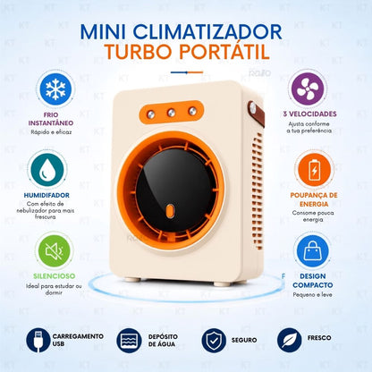 Mini Climatizador Turbo Portátil