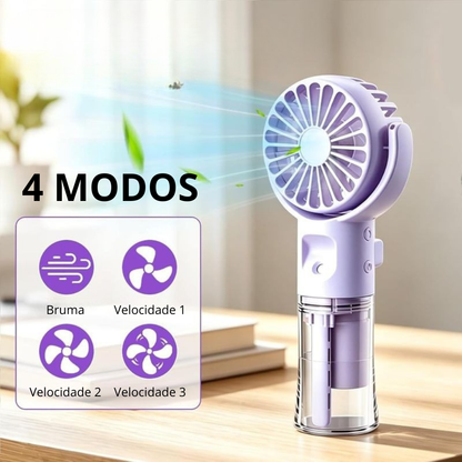Mini Ventoinha Portátil Recarregável com Pulverizador - KP-F04