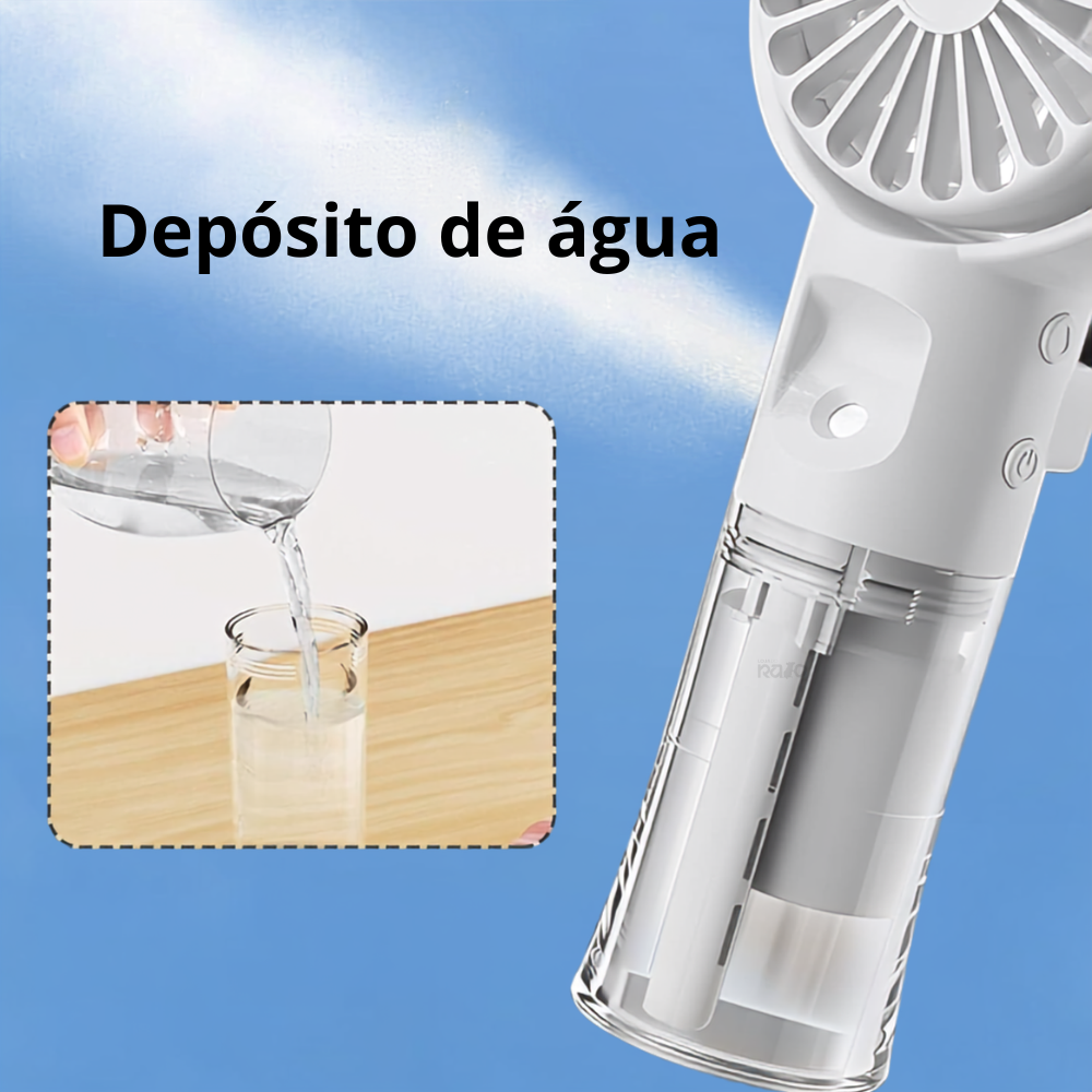 Mini Ventoinha Portátil Recarregável com Pulverizador - KP-F04