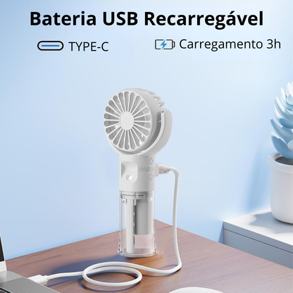 Mini Ventoinha Portátil Recarregável com Pulverizador - KP-F04