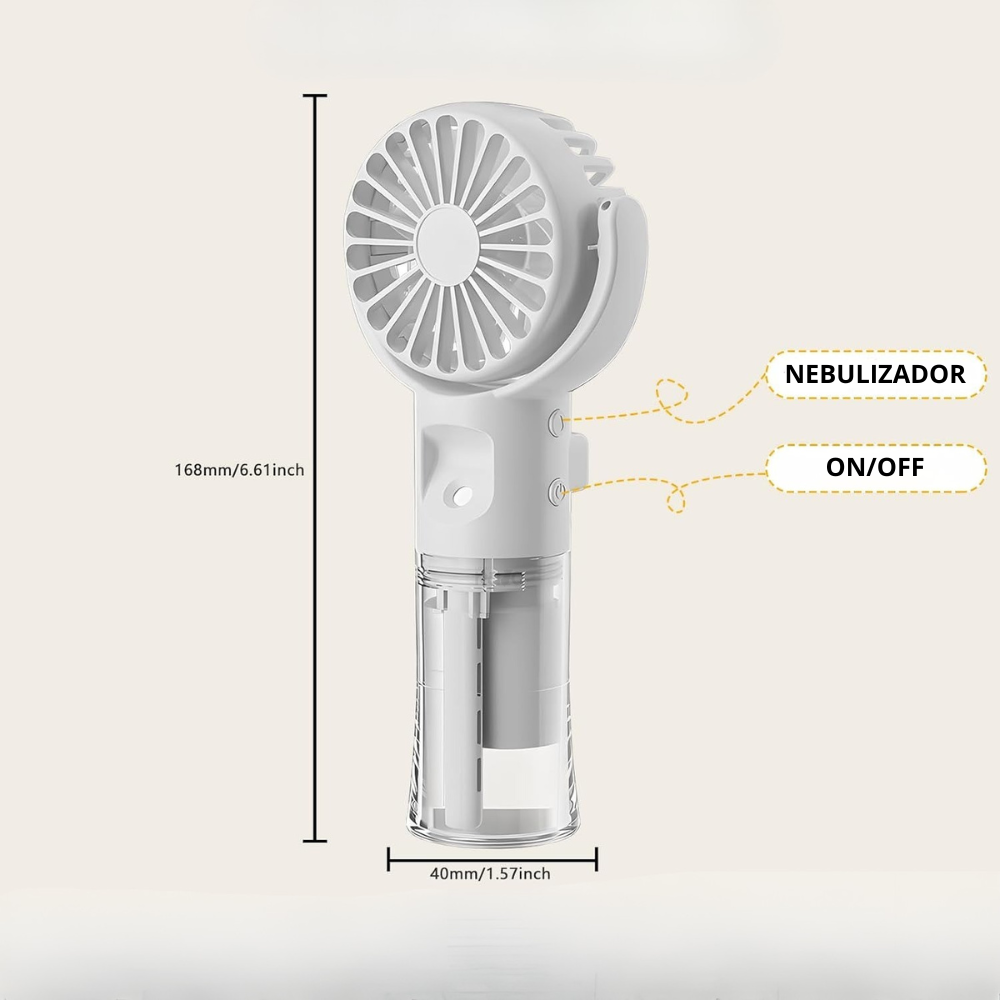 Mini Ventoinha Portátil Recarregável com Pulverizador - KP-F04